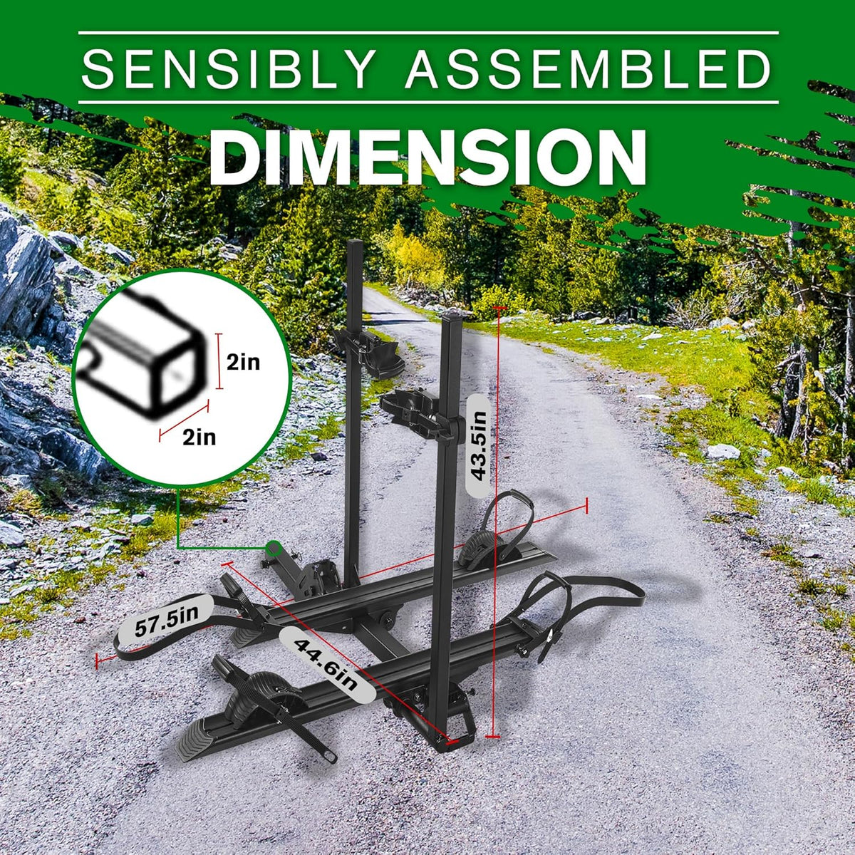 E-Bike Rack Hitch Mount Platform Style, fits E-Bike with Up to 5-inch Fat Tire, 200 lbs Capacity U633398