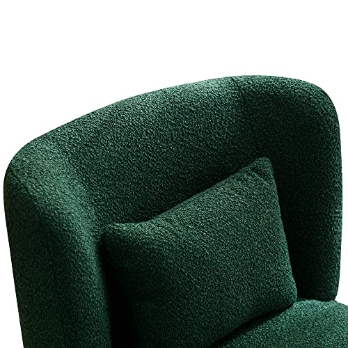 Green Boucle Swivel Barrel Chair H628