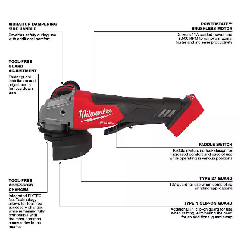 18V Lithium-Ion Brushless Cordless SDS-Plus Rotary Hammer with Grinder and Two 6.0 Ah Batteries H987906