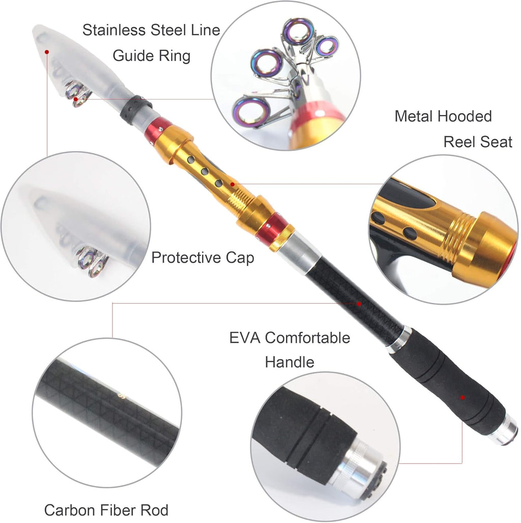 Telescopic Carbon Baitcasting Combo Kit with Carrier Bag S144839