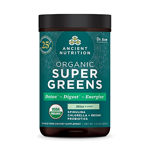 Organic Peppermint SuperGreens Powder with Probiotics D18961