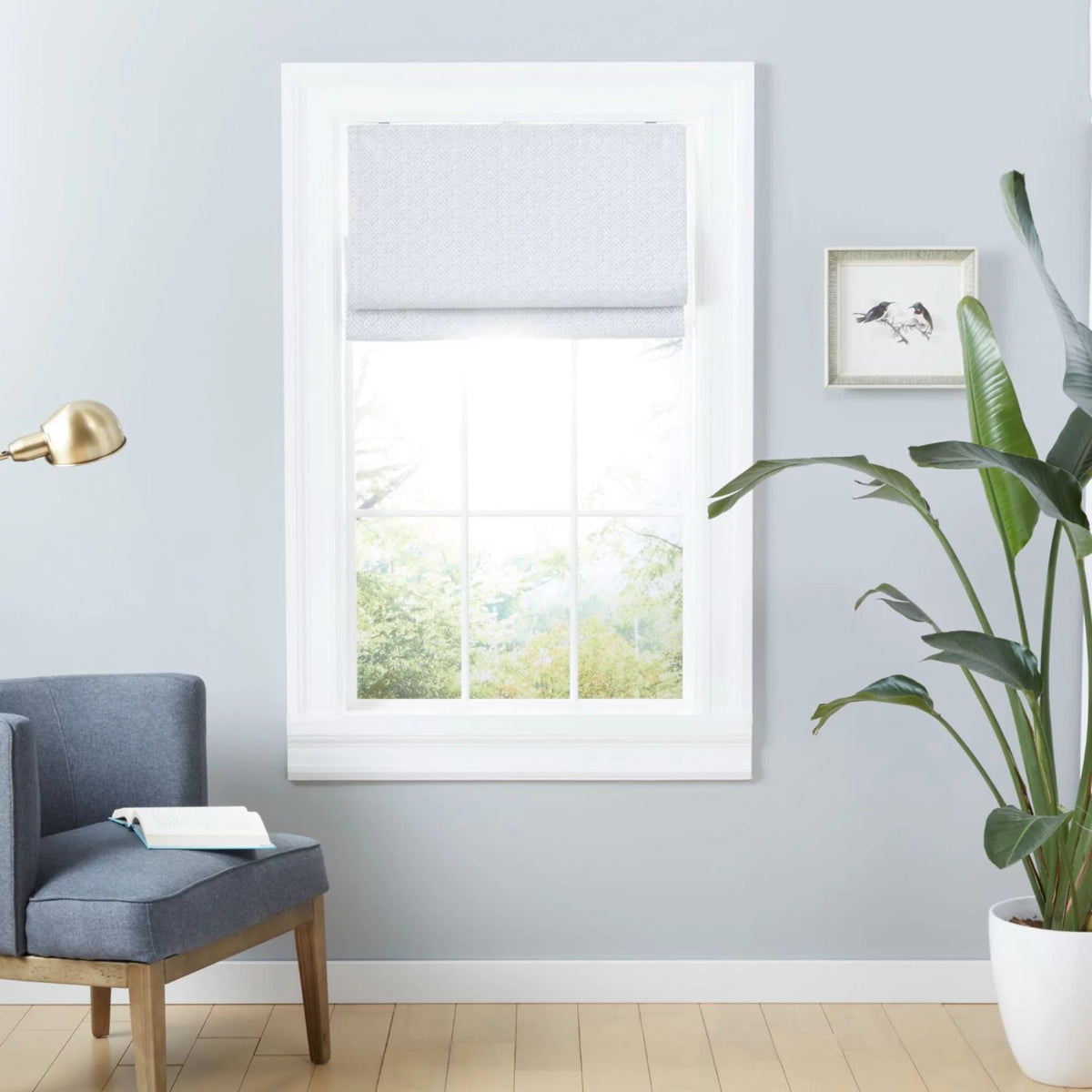 Silver Blackout Roman Shade A187843
