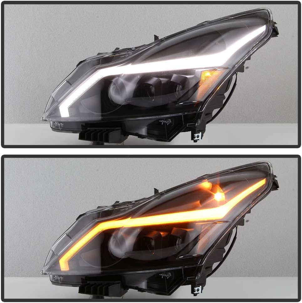 Black Headlights with LED Switchback DRL Z9434