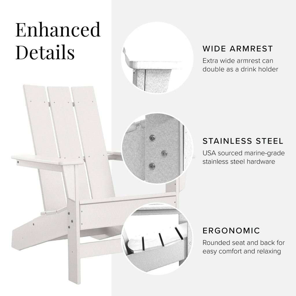 Oversized White Adirondack Chairs H459