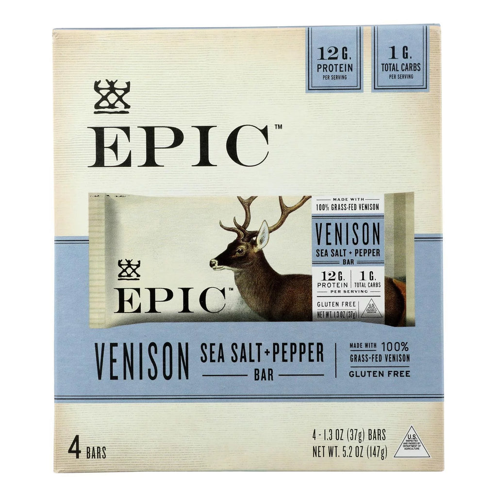 Bar Venison Sea Salt Pepper Case of 8-4/1.3 OZ T2229