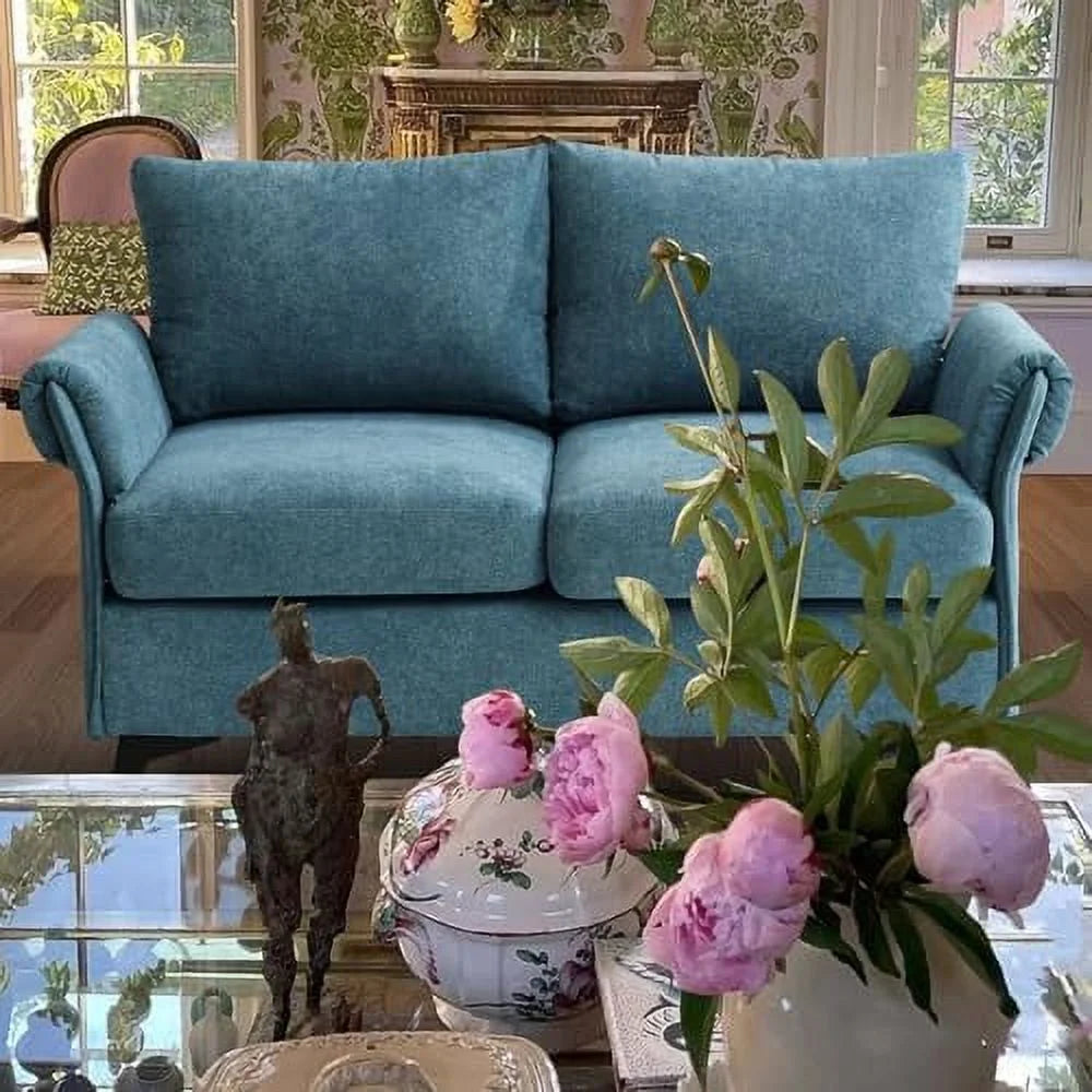 50" Blue Upholstered 2-Seater Loveseat N30205