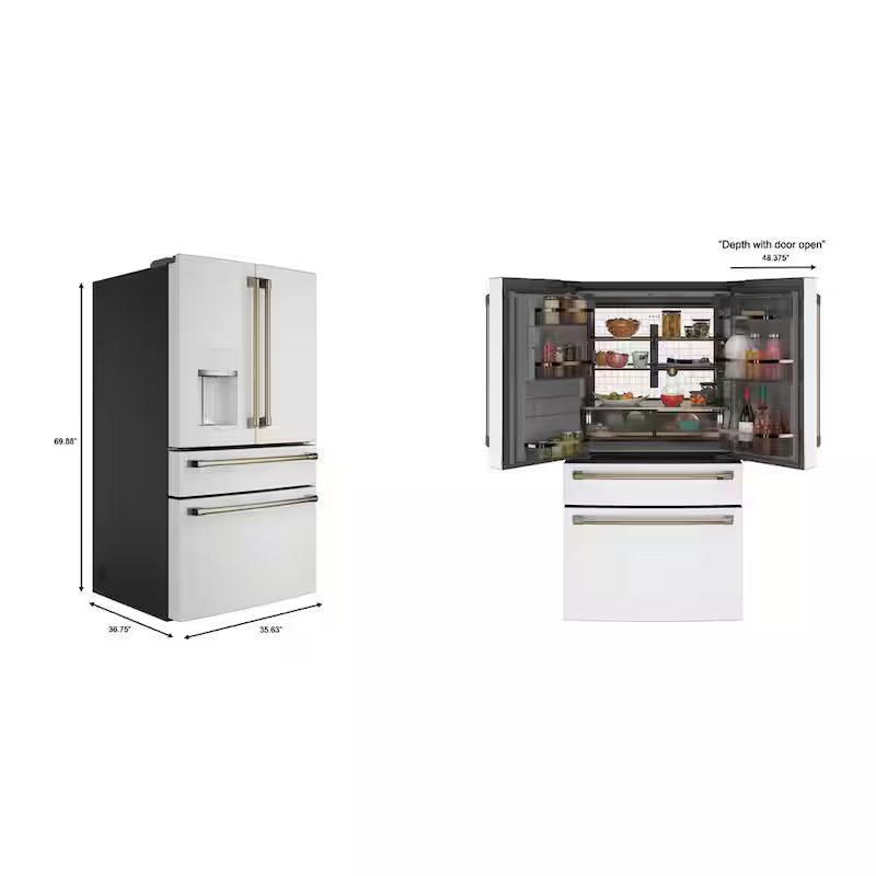 4 Door French Door Refrigerator with Convertible Middle Drawer E43759