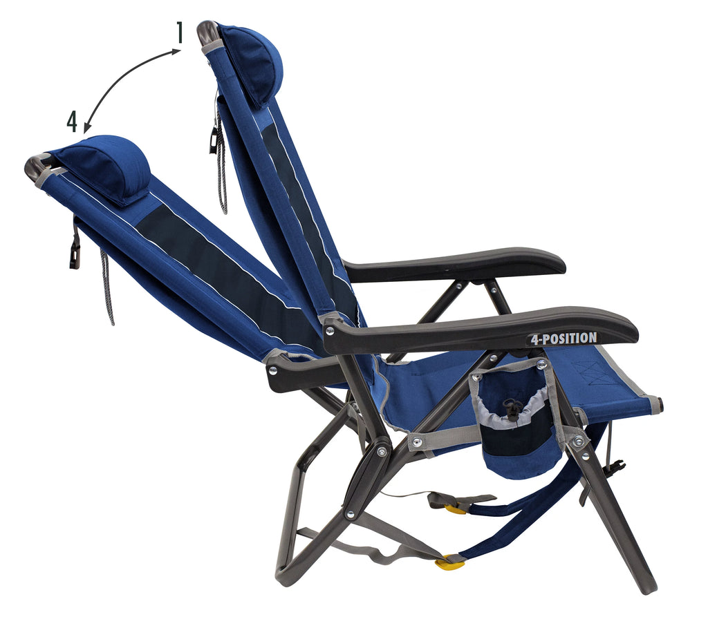 Blue Reclining Canopy Camping Chair Q429