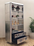 Aluminum Bookcase with Drawers 62 Inches W13516