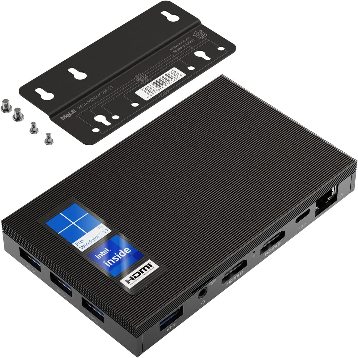 Fanless Mini PC Window11 Pro Celeron J4125 8GB/128GB Small Desktop Computer V99570