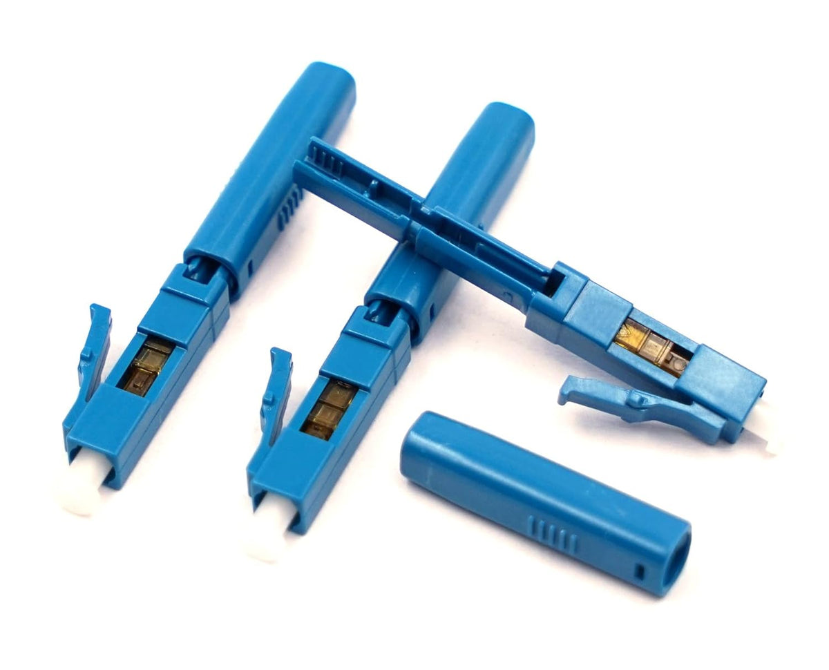 10pcs LC UPC Fiber Optic Quick Connector with Matched Tools Single Mode 9/125 for 900um Cable E913