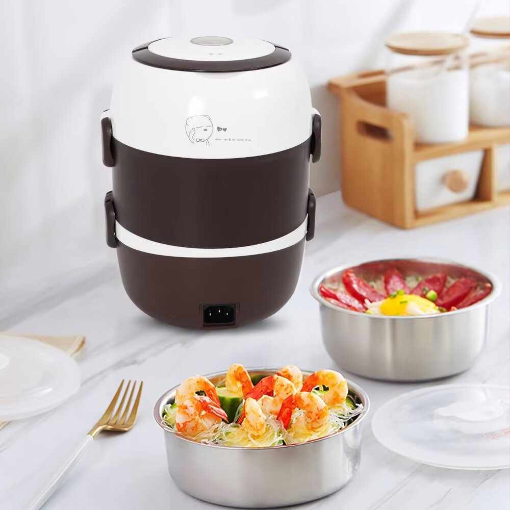 3 Layers 2L Electric Lunch Box Rice Cooker Stainless Steel E615