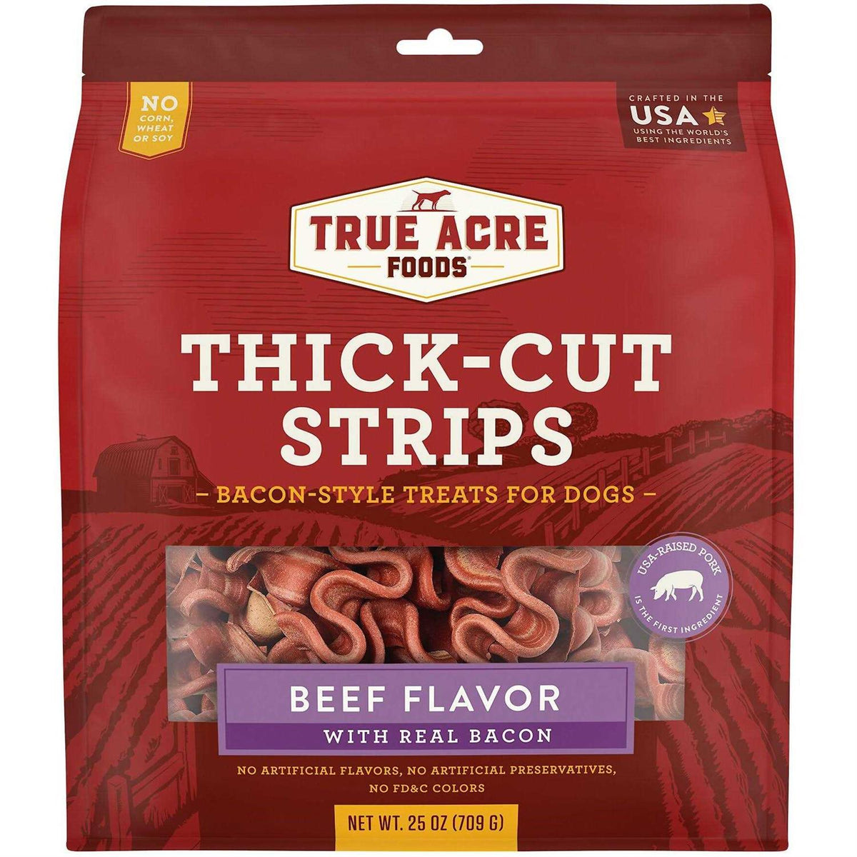Thick Cut Strips with Real Bacon Dog Treats Y349