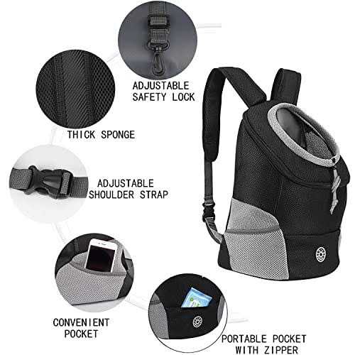 Dog Backpack Carrier Pet Carrier for Small Medium Dogs Travel Bag Breathable Adjustable with Safety Reflective Strips W273