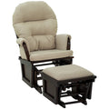 Cream White Nursery Glider Rocking Chair with Ottoman N326
