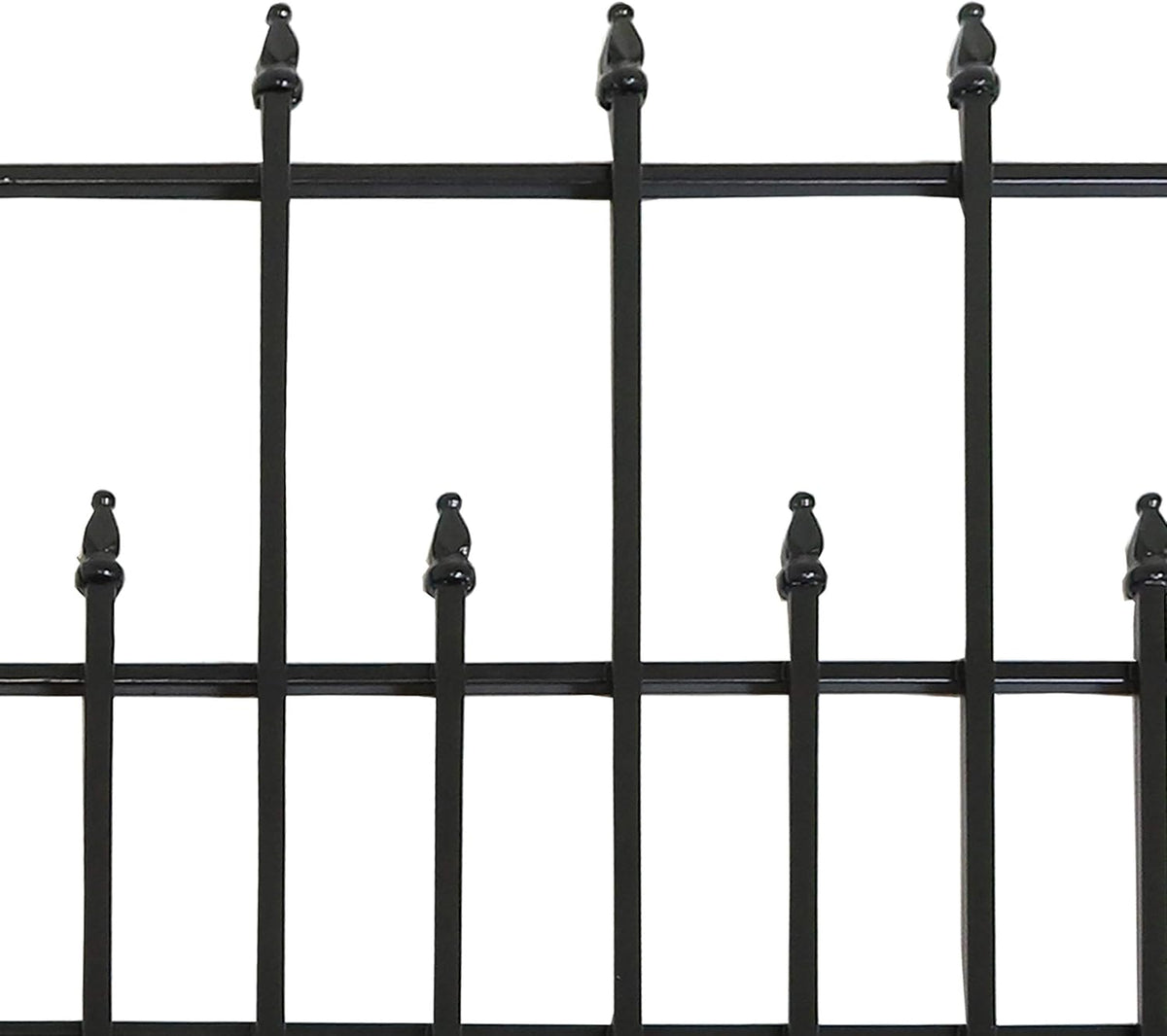 5-Piece Black Steel Garden Fence Panel Set K744