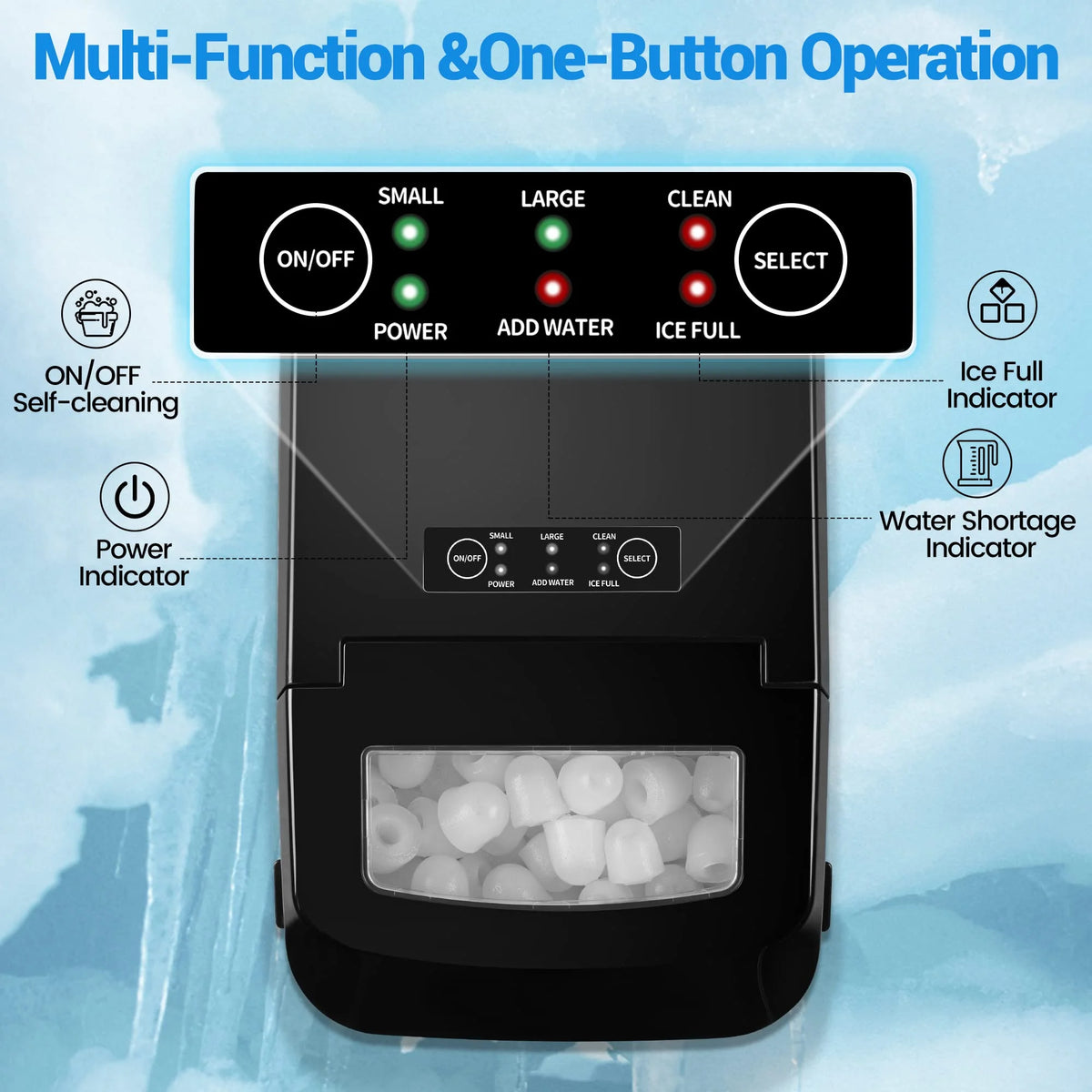 Portable Countertop Ice Maker with Ice Scoop and Basket L393162