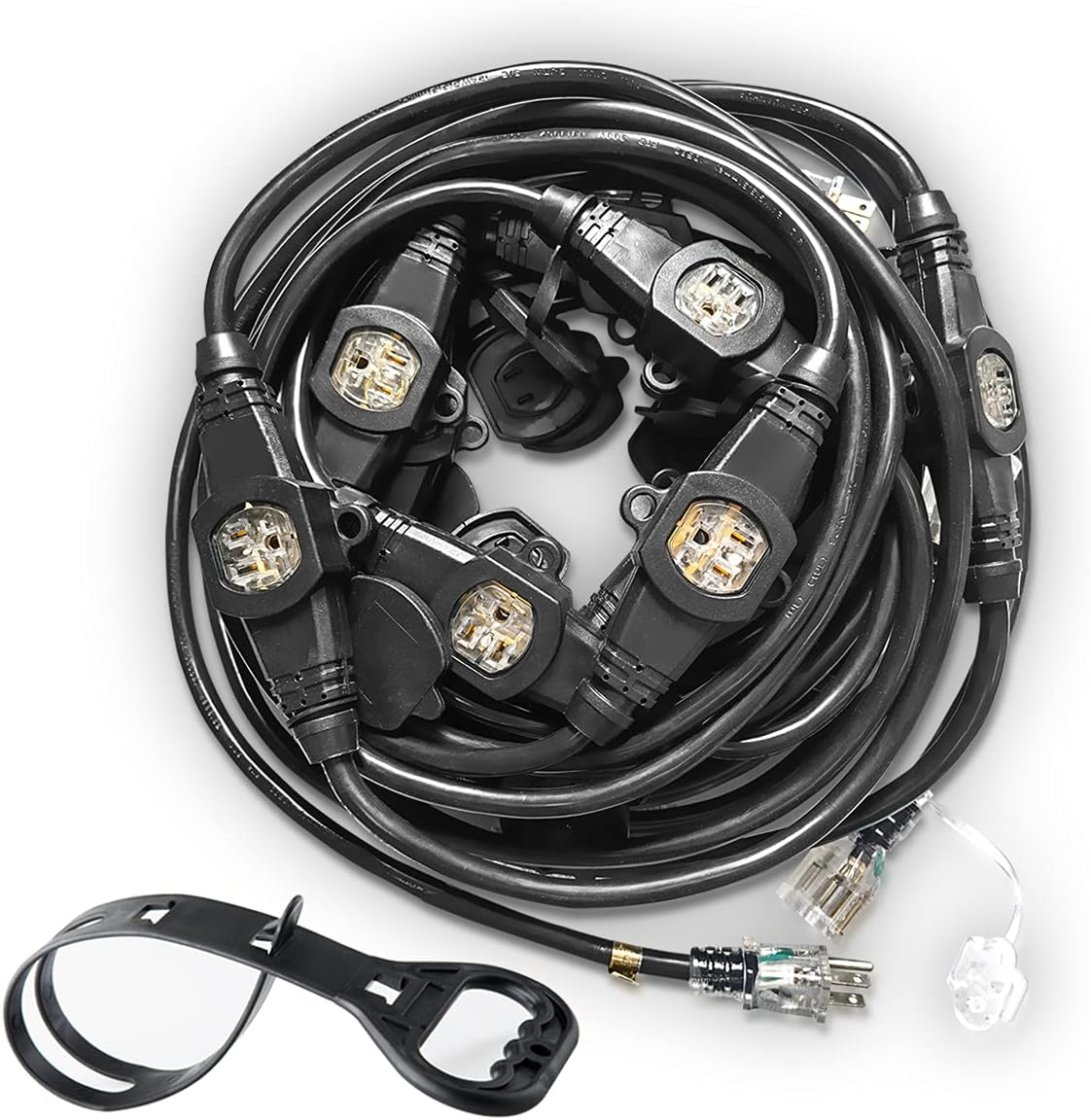 50FT 12 Gauge Indoor/Outdoor Power Extension Cord with Eleven Outlet W8511