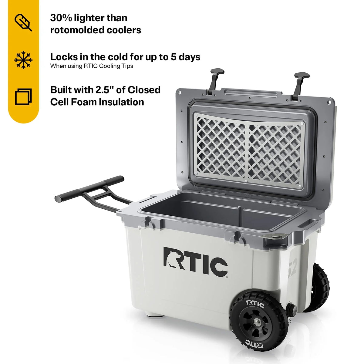 52 QT Wheeled Hard-Sided Ice Chest Cooler D171