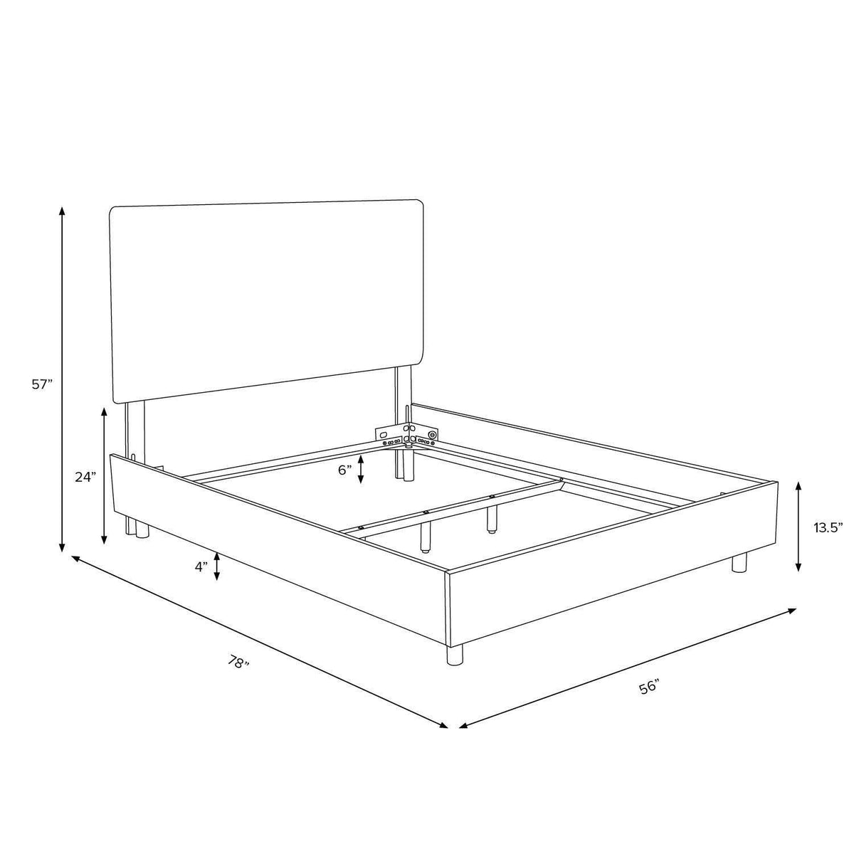 Full Velvet Ivory Bed B266021