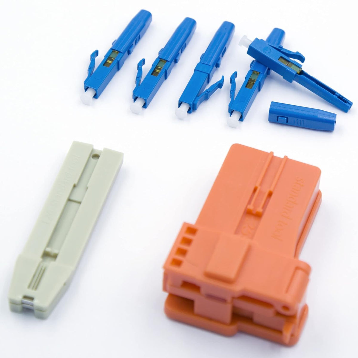 10pcs LC UPC Fiber Optic Quick Connector with Matched Tools Single Mode 9/125 for 900um Cable E913