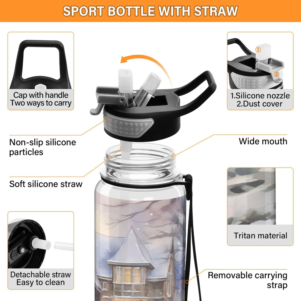 32oz Tritan Water Bottle with Straw Z685464