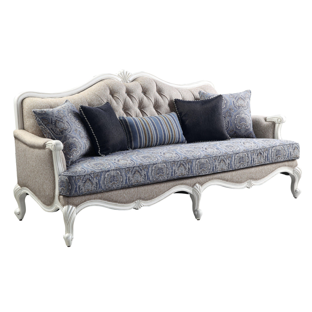 Beige Fabric Sofa and Loveseat K9396