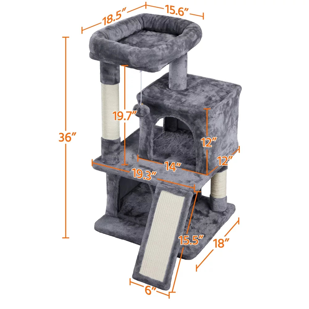 Multilevel Cat Tree with Condos Perches Scratching Posts Q368