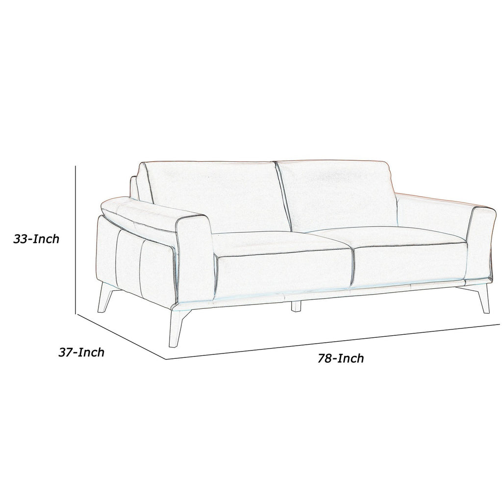 Pink Leather Upholstered Sofa with Track Arms and Contrast Stitching K8053