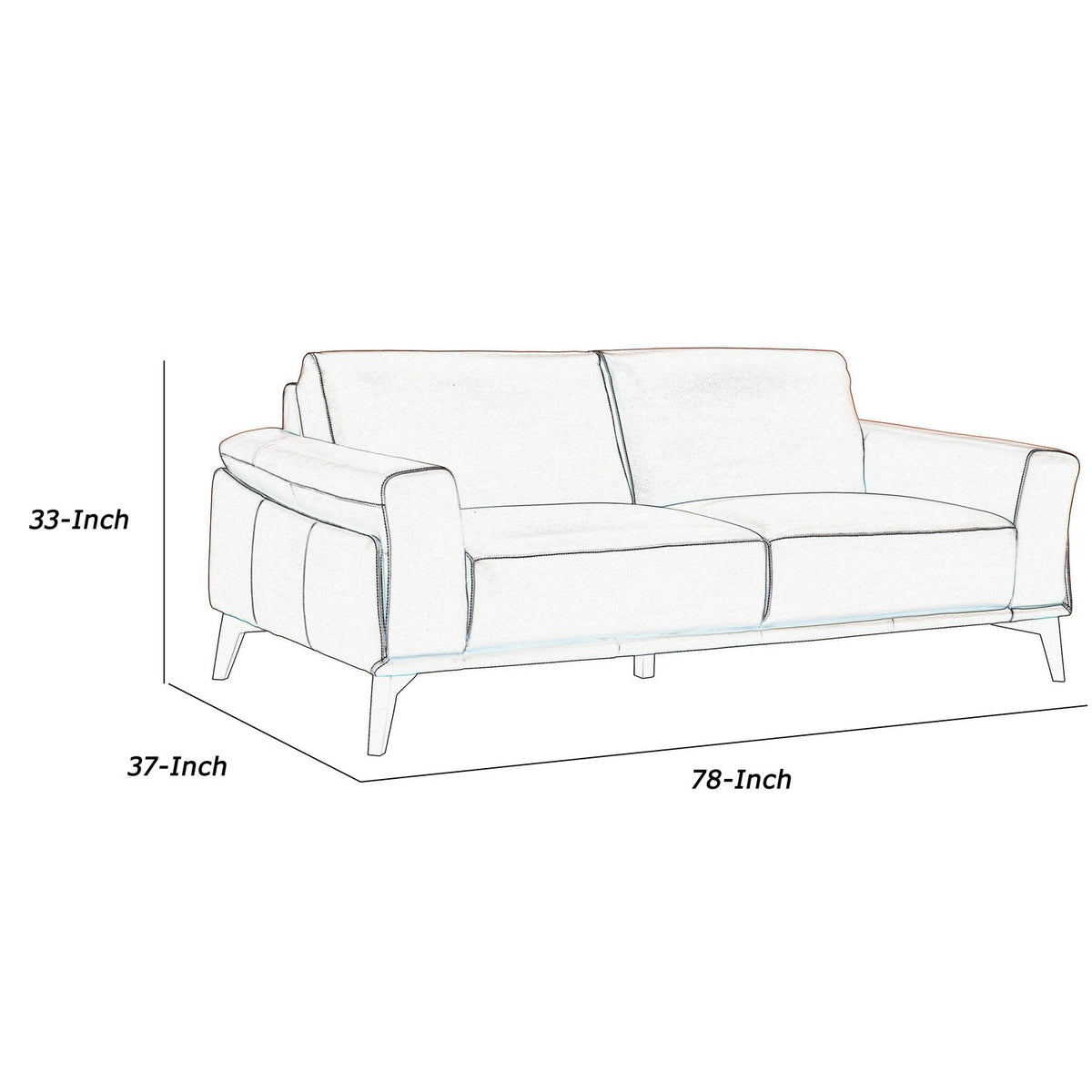 Pink Leather Upholstered Sofa with Track Arms and Contrast Stitching K8053