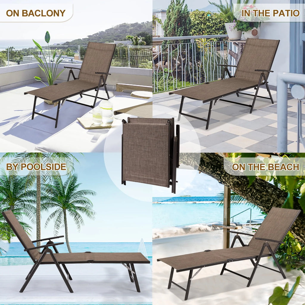 Gray Set of 2 Textile Outdoor Chaise Lounge T420059