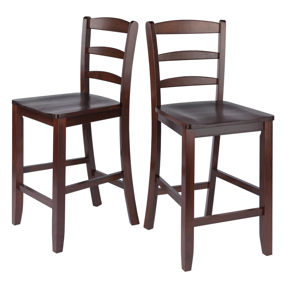 3-Pc Drop Leaf Table & 2 Ladder Back Counter Stools, Walnut Finish I5688