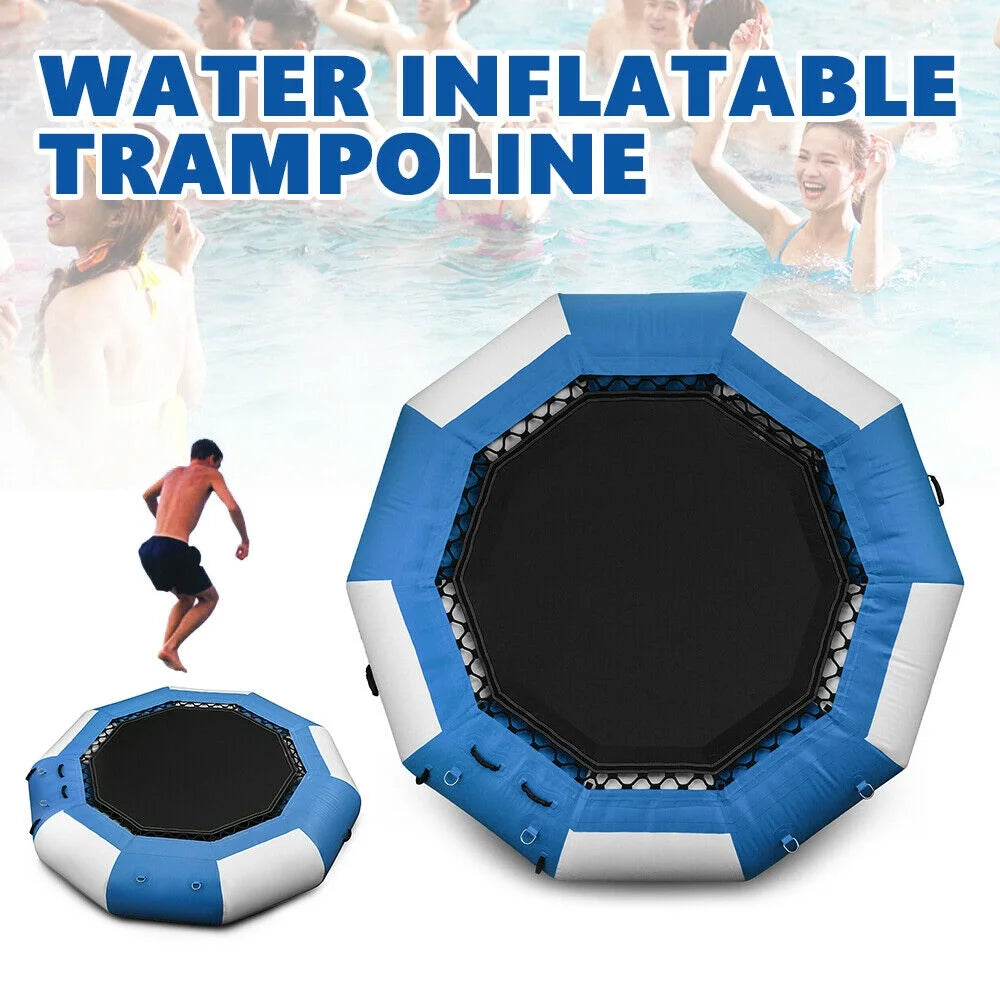 Blue & White 17Ft Inflatable Water Trampoline C98809