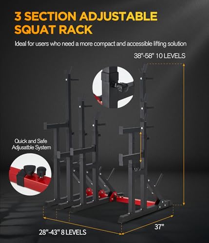 Adjustable Short Squat Rack with J-hooks Q7037
