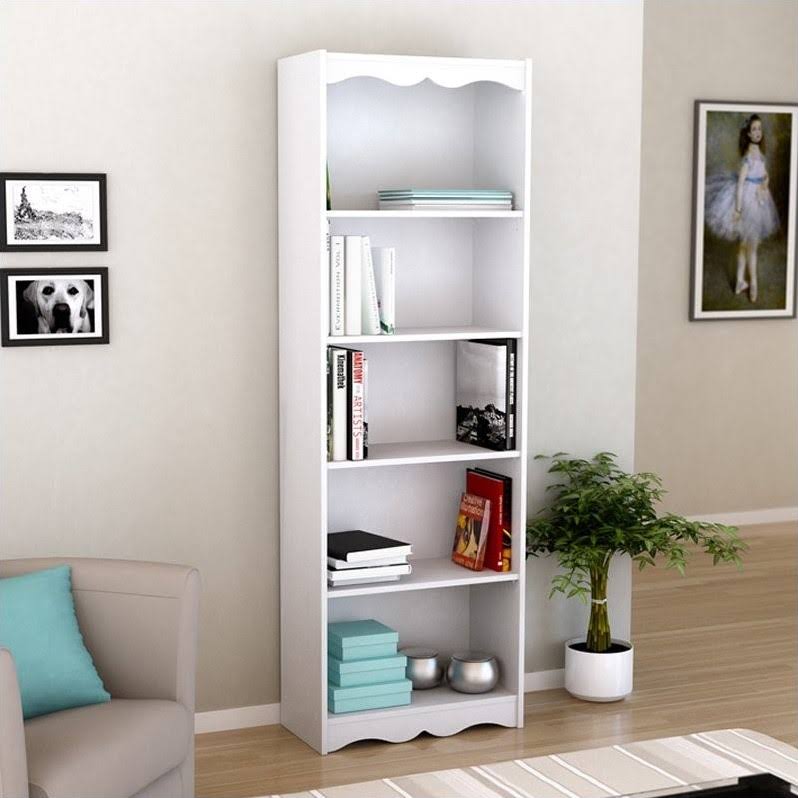 Tall Bookcase in Frost White H1283