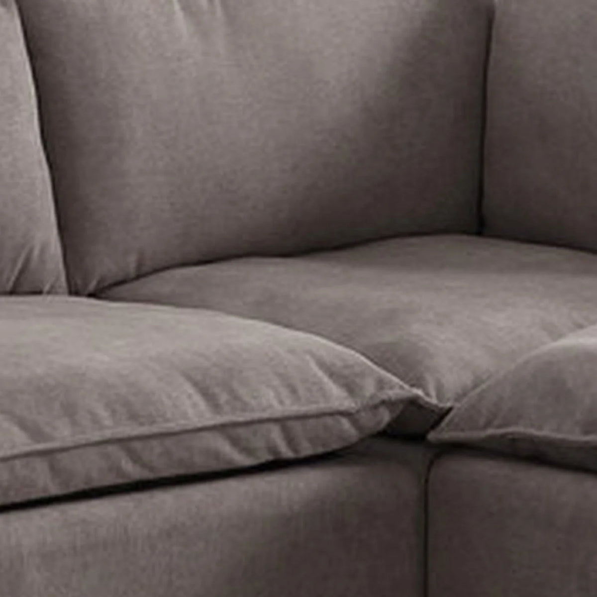 84 Inch Gray Fabric Sectional Arm Loveseat And Ottoman Set I8062