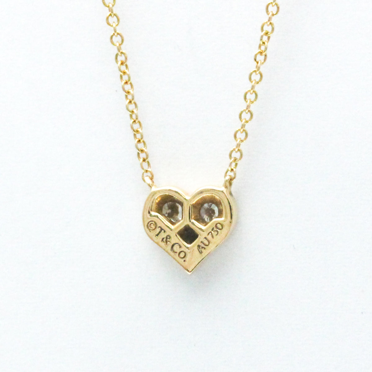 18K Yellow Gold Diamond Heart Pendant Necklace Q999388