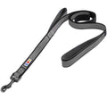 Reflective Black Training Dog Leash 2 Padded Handles 6 ft. Large T104631