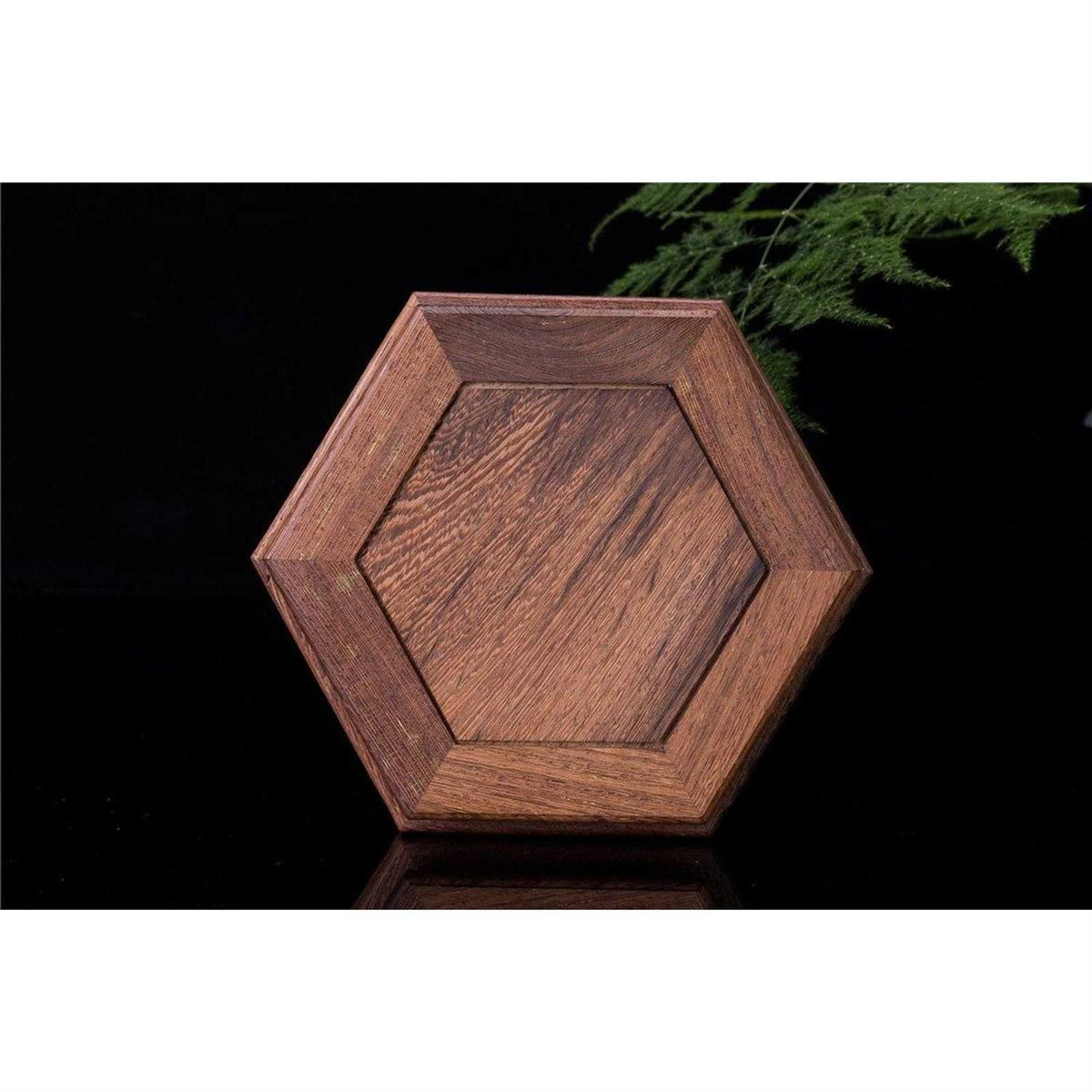 Hand Craft Hexagon Rosewood Fishbowl Vase Stand K15201