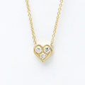 18K Yellow Gold Diamond Heart Pendant Necklace Q999388
