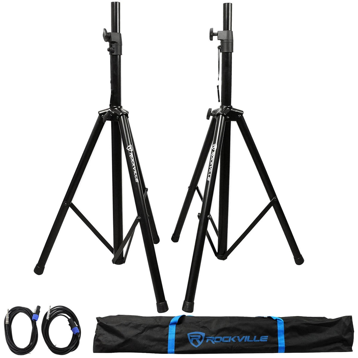 12 3-Way 1000W 4-Ohm Passive DJ Speakers with Stands, Cables, Bag R701