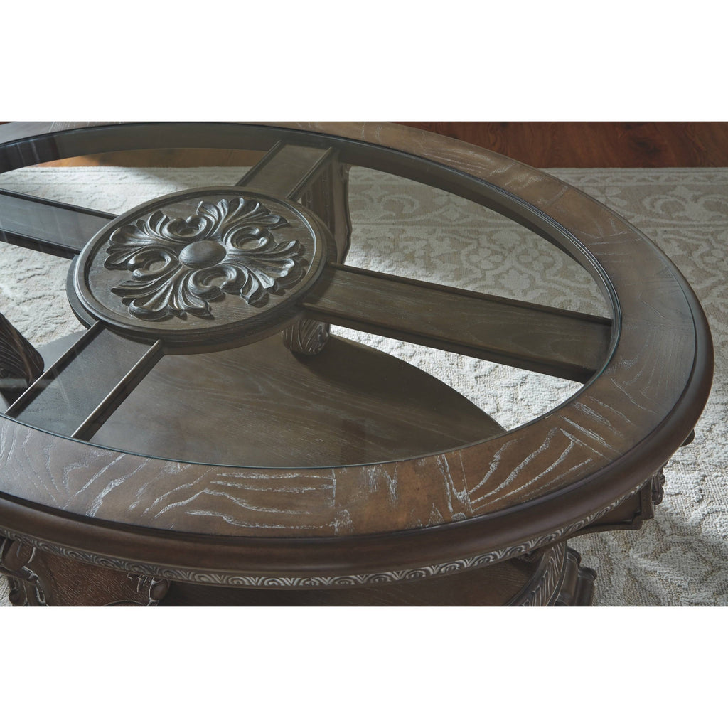 Brown Oval Cocktail Table X2729