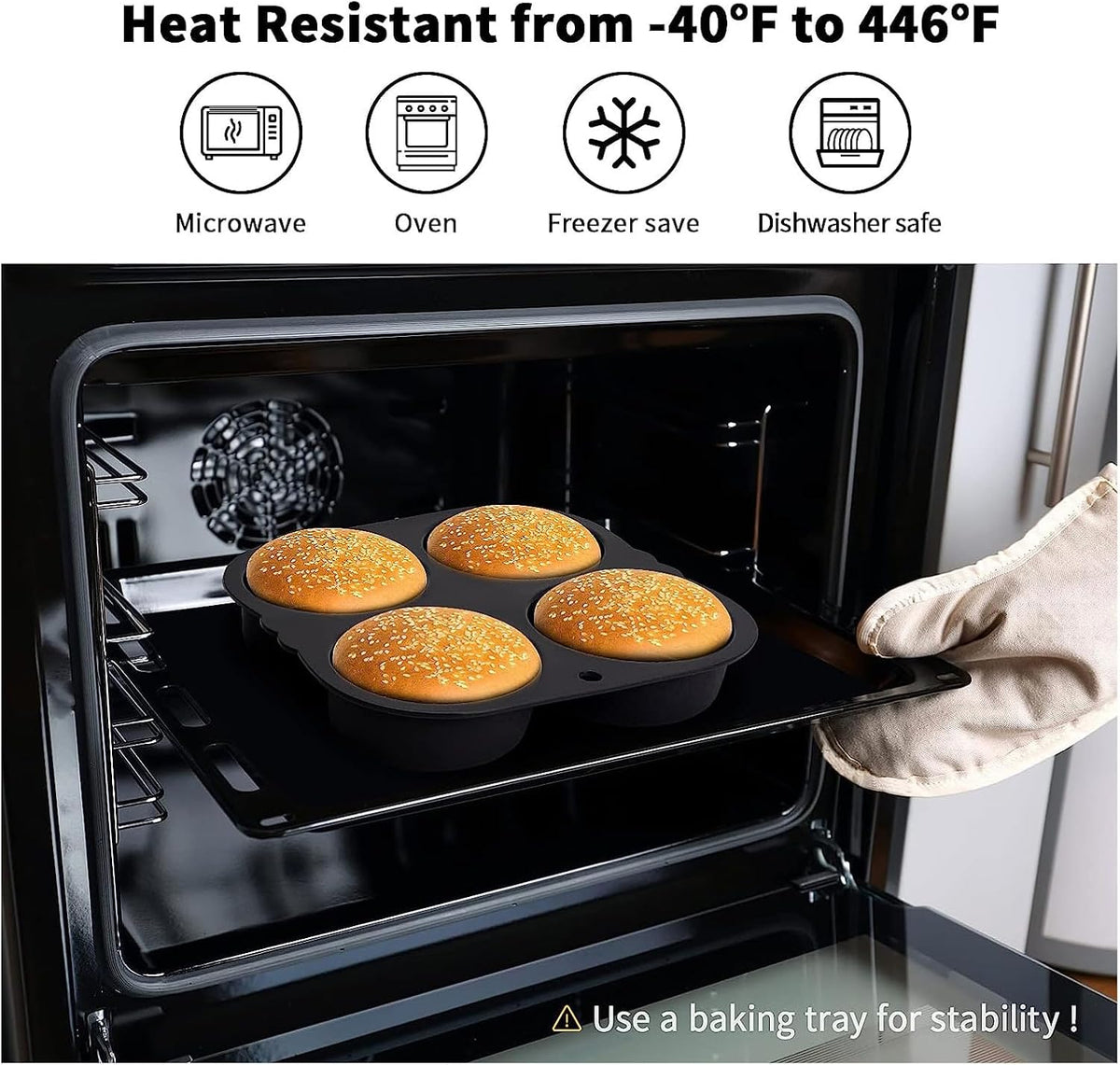 Nonstick Silicone Hamburger Bun Mold R885