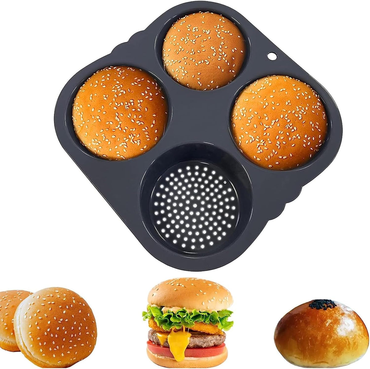 Nonstick Silicone Hamburger Bun Mold R885