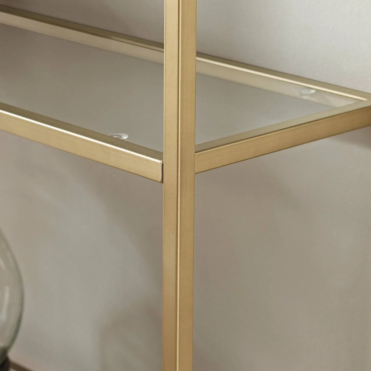 4 Shelf Glass Metal Etagere Bookcase W912