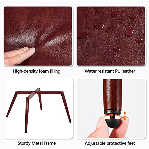 Camel Leather Accent Chairs with Metal Legs G837245