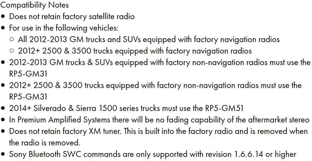 Radio Replacement Interface with Built-In OnStar Package B4379