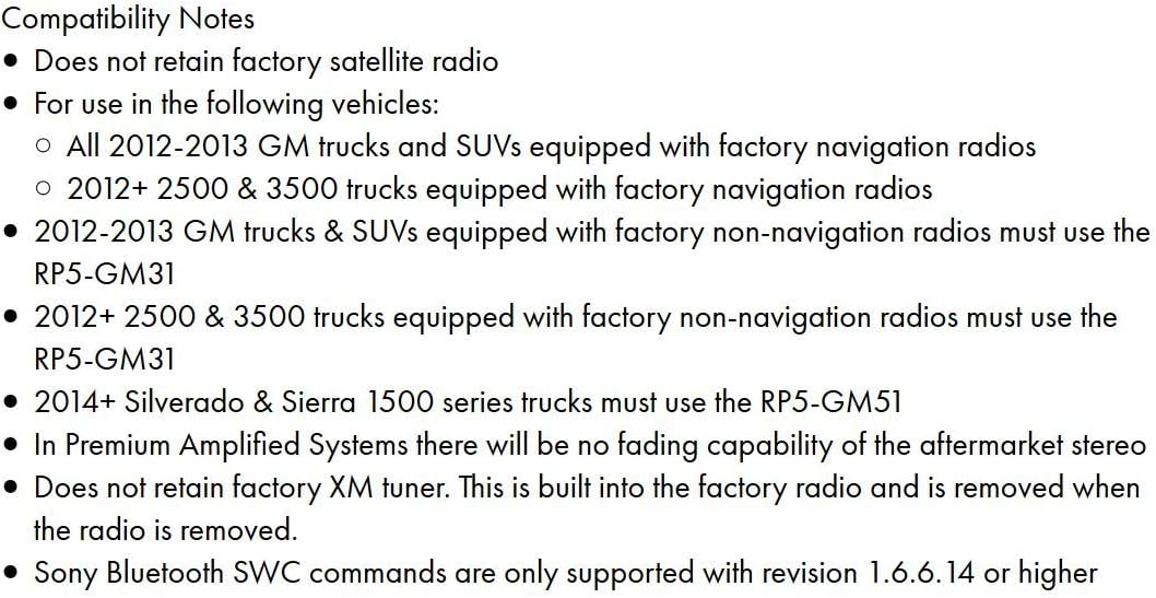 Radio Replacement Interface with Built-In OnStar Package B4379