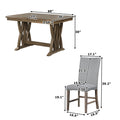Solid Wood Extendable Dining Table Set for 6 with Upholstered Chairs E645