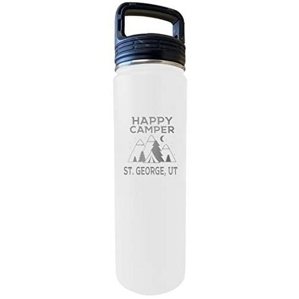 32 Oz Engraved White Insulated Stainless Steel Water Bottle Tumbler G871